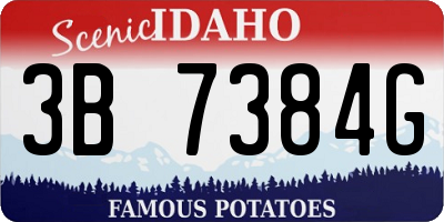 ID license plate 3B7384G