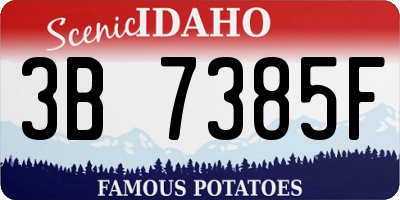 ID license plate 3B7385F