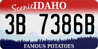 ID license plate 3B7386B
