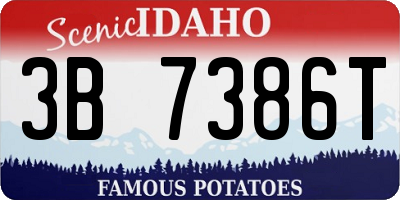 ID license plate 3B7386T