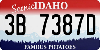 ID license plate 3B7387D