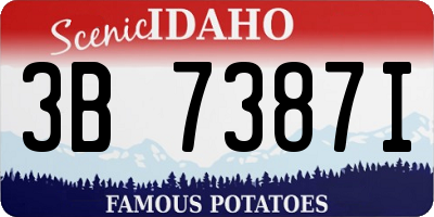 ID license plate 3B7387I