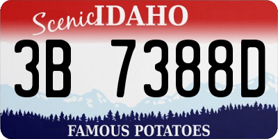 ID license plate 3B7388D