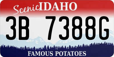 ID license plate 3B7388G