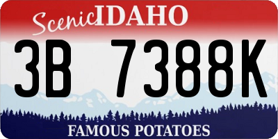 ID license plate 3B7388K