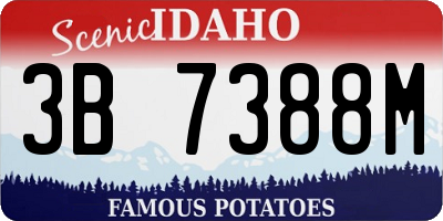 ID license plate 3B7388M