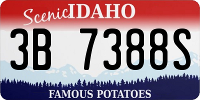ID license plate 3B7388S