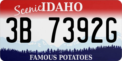 ID license plate 3B7392G