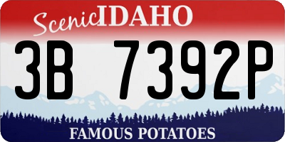 ID license plate 3B7392P