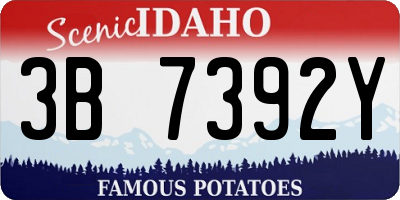 ID license plate 3B7392Y