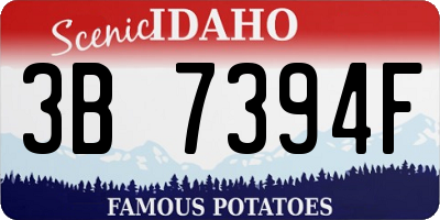 ID license plate 3B7394F