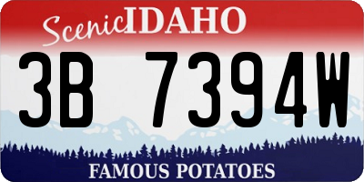 ID license plate 3B7394W