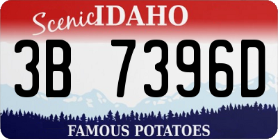 ID license plate 3B7396D