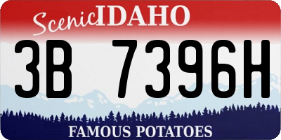 ID license plate 3B7396H