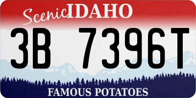 ID license plate 3B7396T