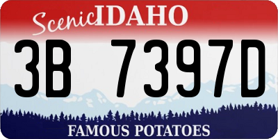 ID license plate 3B7397D