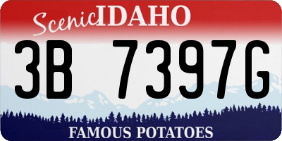 ID license plate 3B7397G