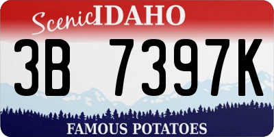 ID license plate 3B7397K