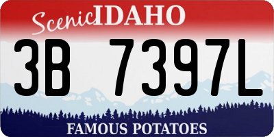 ID license plate 3B7397L