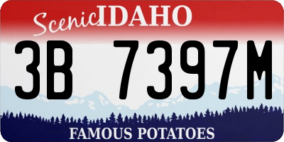 ID license plate 3B7397M