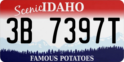 ID license plate 3B7397T