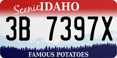 ID license plate 3B7397X