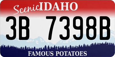 ID license plate 3B7398B
