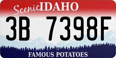 ID license plate 3B7398F