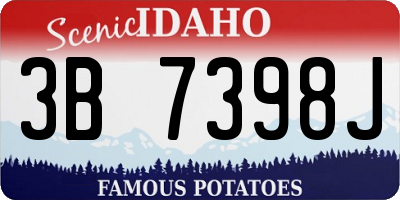 ID license plate 3B7398J