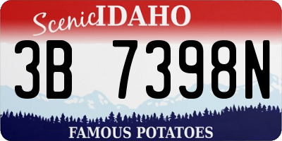 ID license plate 3B7398N