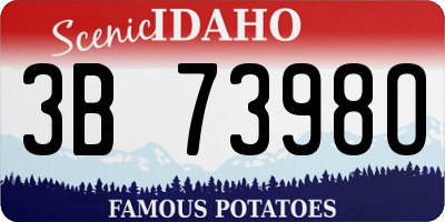 ID license plate 3B7398O