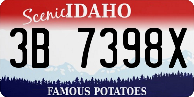 ID license plate 3B7398X