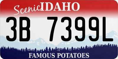 ID license plate 3B7399L
