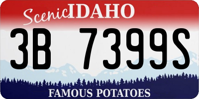 ID license plate 3B7399S
