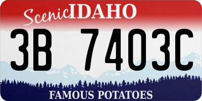 ID license plate 3B7403C