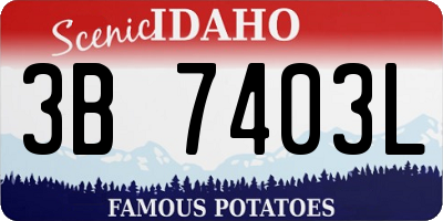 ID license plate 3B7403L