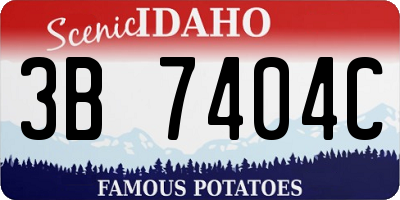 ID license plate 3B7404C