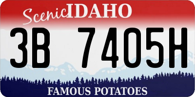 ID license plate 3B7405H