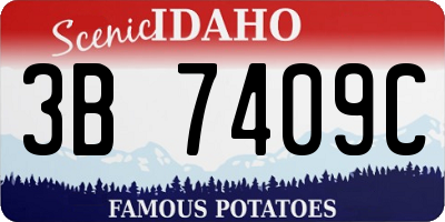 ID license plate 3B7409C