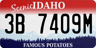 ID license plate 3B7409M