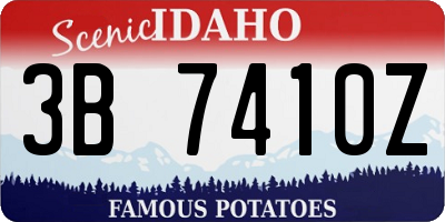 ID license plate 3B7410Z