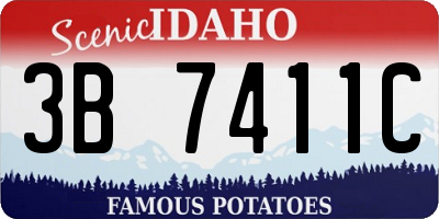 ID license plate 3B7411C
