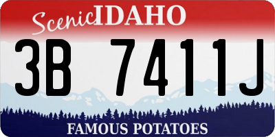 ID license plate 3B7411J