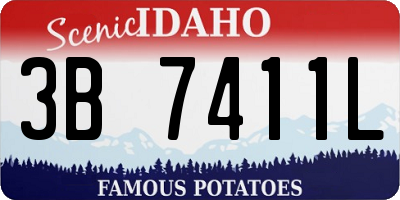 ID license plate 3B7411L