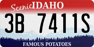 ID license plate 3B7411S