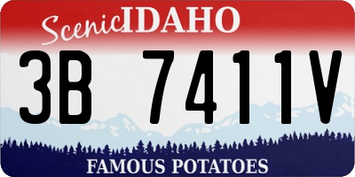 ID license plate 3B7411V