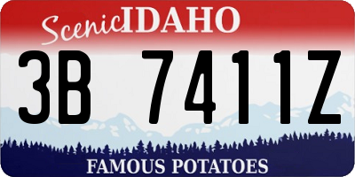 ID license plate 3B7411Z