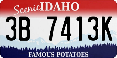 ID license plate 3B7413K