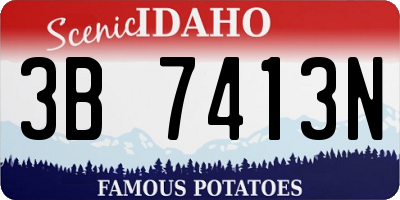 ID license plate 3B7413N