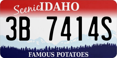 ID license plate 3B7414S